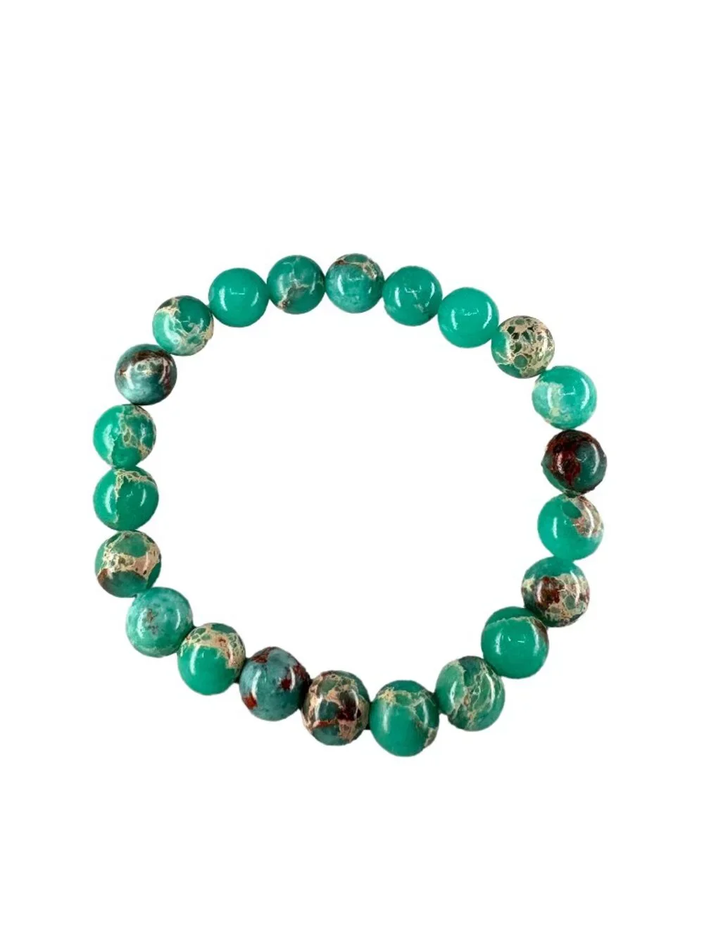 8mm Natural Green Imperial Jasper Bead Bracelet Genuine Gemstone Custom Size